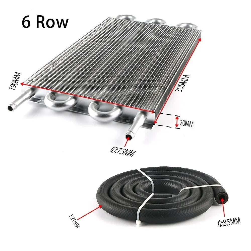 2 Row 4 Row 6 Row 8 Row 10Row 16Row Universal Remote Transmission Oil Cooler Auto-Manual Radiator Converter Aluminum Kit Tuck's Performance