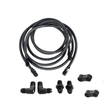 2 X 7Ft AN6 Flexible PTFE Transmission Cooler Hose Lines Fitting Nylon Billet Aluminum Braided Lines For 4L60/700R4/TH350/TH400 Tuck's Performance