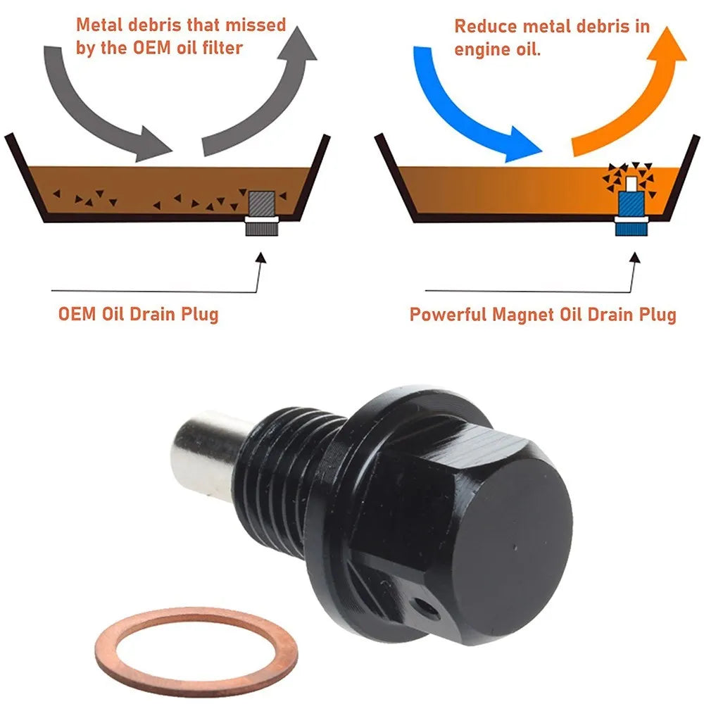 Magnetic Oil Drain Plug Oil Drain Sump Nut M12x1.25/1.5/1.75 M14-M24x1.5 Aluminum Alloy Gearbox Oil Sump Drain Plug Tuck's Performance