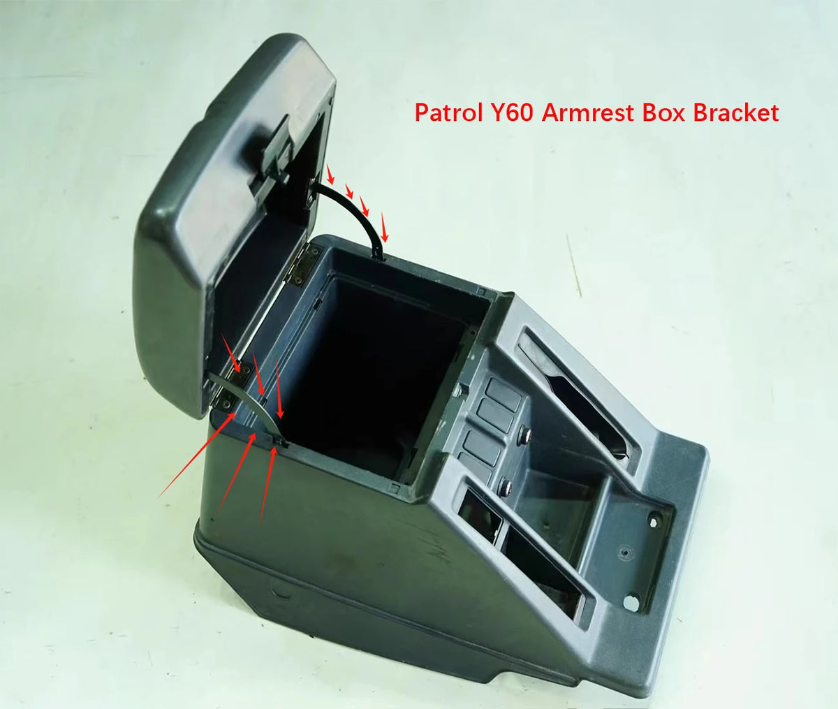Armrest Box Damping Bracket for 97-04 Nissan Patrol GR Y61 Center Armrest Box Cover Bracket Support Arm Nissan SAFARI Y61 Tuck's Performance