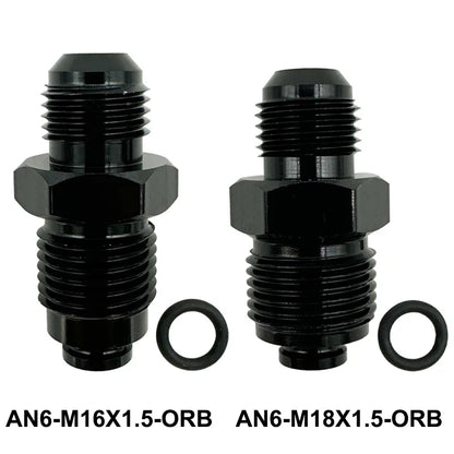 6AN Power Steering Fitting 16MM 1.5 and 18MM 1.5  Adapter Fitting With O-Ring For Hydro Boost Pump Rack Fuel Tank Turbocharger Tuck's Performance