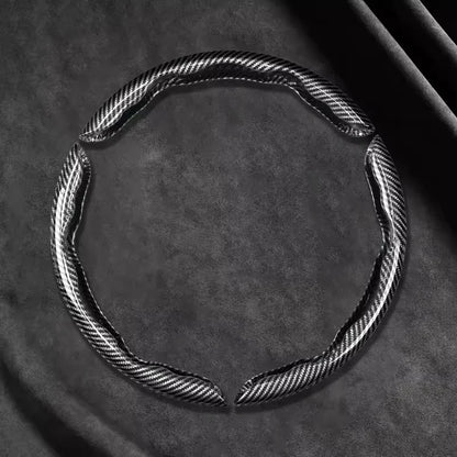 Silver carbon-look steering wheel cover 3 piece set