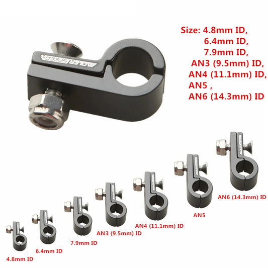 Black Aluminum Fuel Oil Gas Line Hose Clamp ID 4.8mm 6.4mm 7.9mm 9.5mm 11.1mm 14.3mm Tuck's Performance