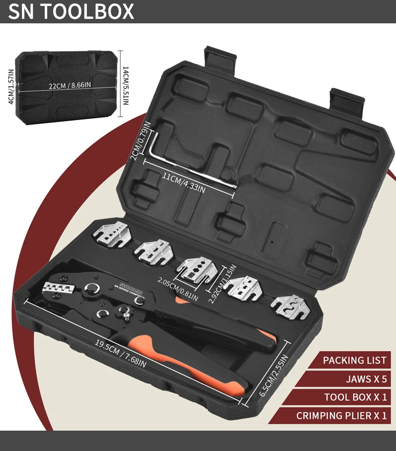 Ratchet Crimping Tool Kit with Interchangeable Jaws - product image 8