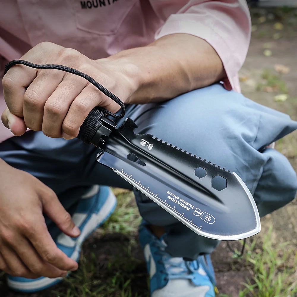 8-in-1 Mini Multifunctional Survival Shovel – 3CR13 Stainless Steel Portable Camping Spade Outdoor Entrenching Tool with Case Tuck's Performance