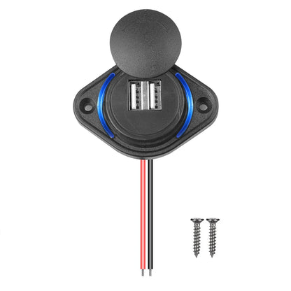 12-24V 3.1A Dual USB Charger Power Socket Adapter Charging Panel Mount for Motorbike Car Boat ATV UTV Camper Caravans Tuck's Performance