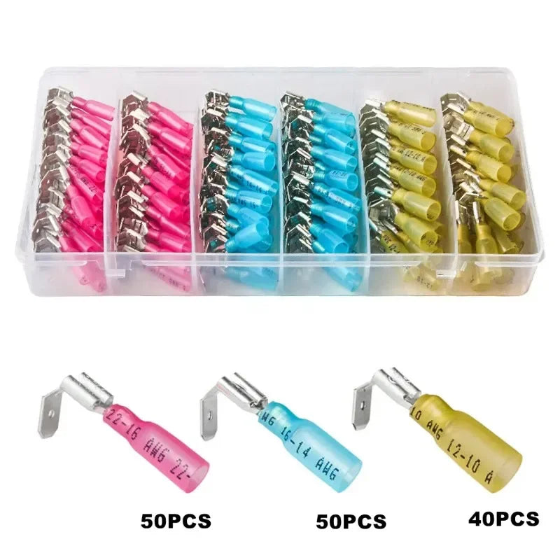 140pc Heat Shrink Piggyback Spade Terminal Kit product view 7