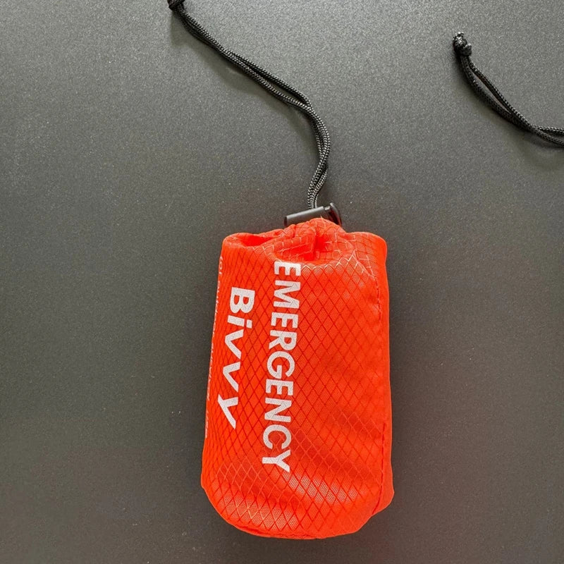 Emergency bivvy thermal survival sleeping bag - orange with stuff sack