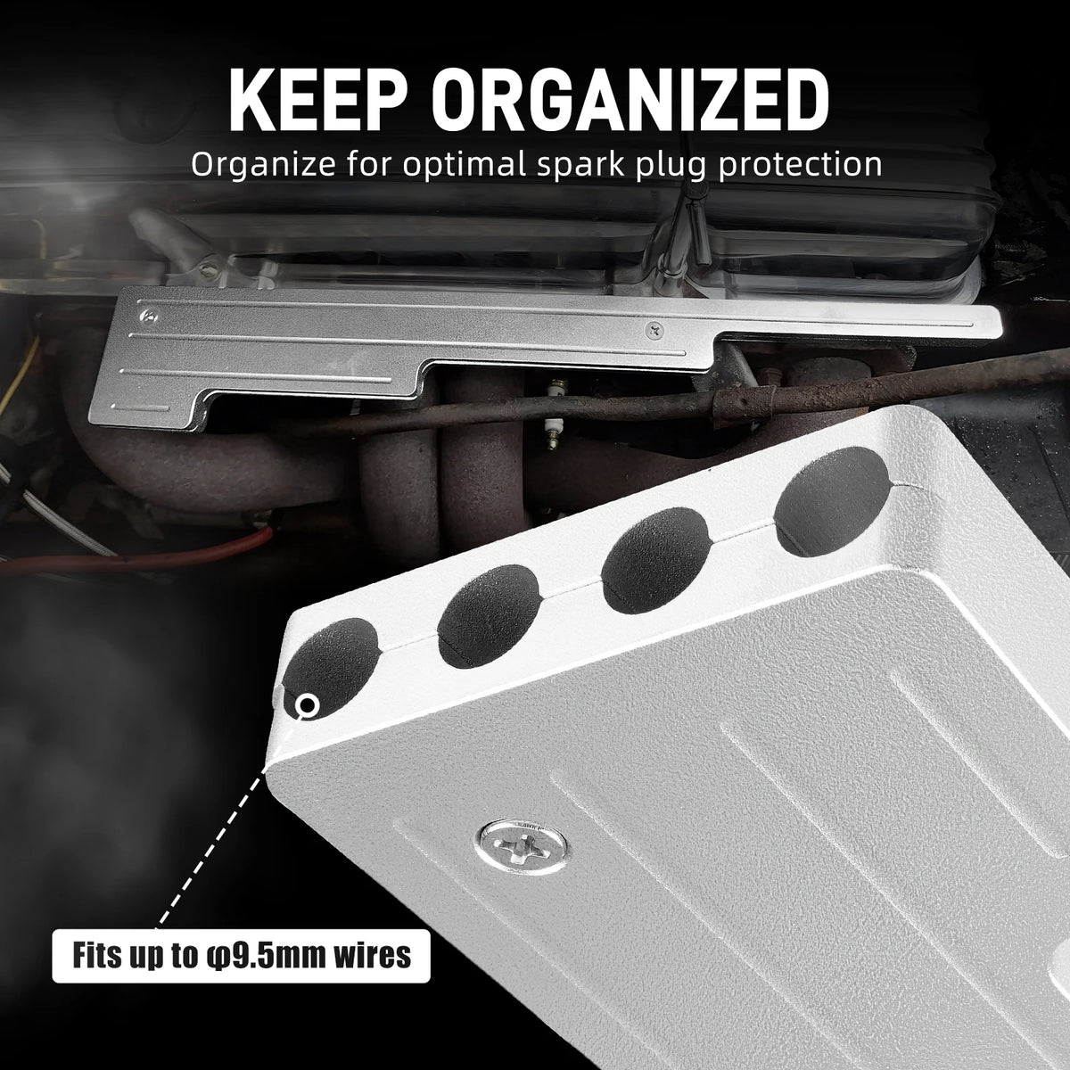 Spark Plug Wire Looms, Aluminium Lead Holders for Small Block and Big Block Chevy and Ford V8 Tucks Performance