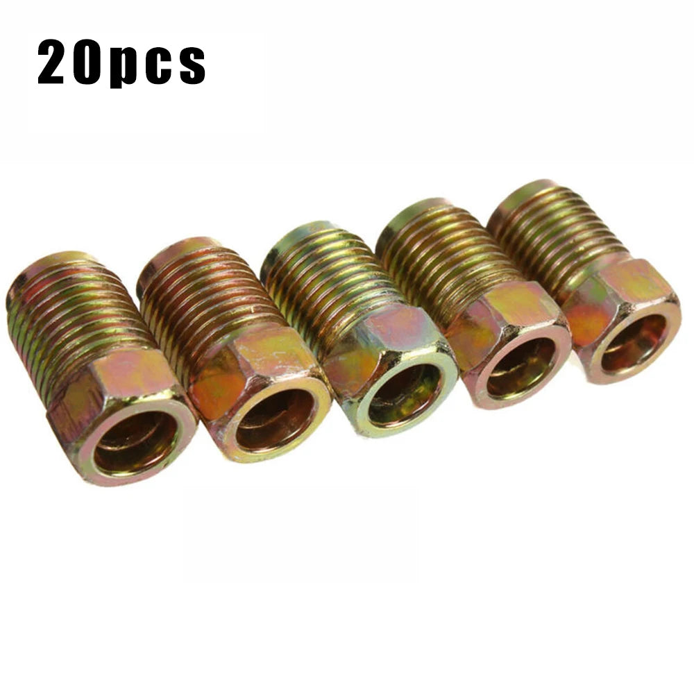 20x Car Brake Line Fittings Set For 3/16"Copper Brake Pipe Brake Line Fitting Kit Tube Inverted Flares Metric End Union Nuts Tuck's Performance