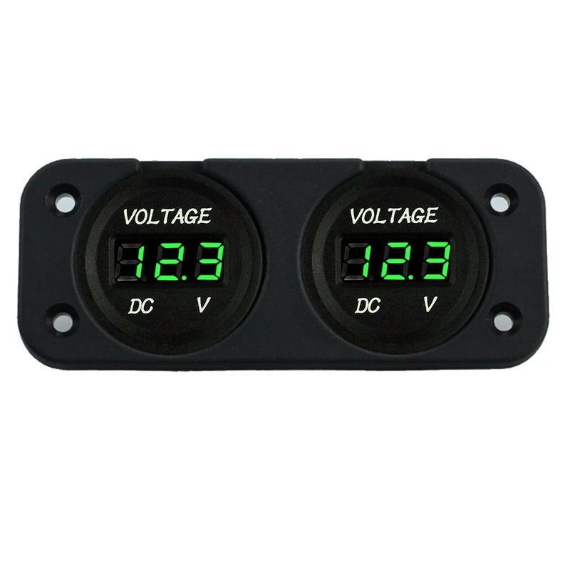 Waterproof 12V/24V Dual LED Digital Voltmeter Panel image 9