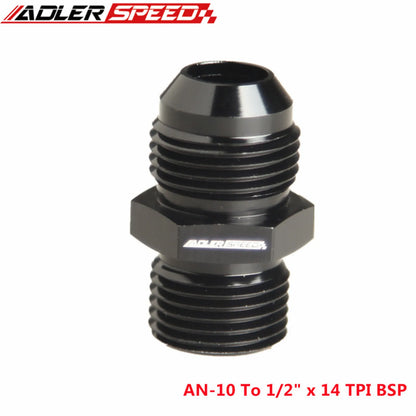 AN4 AN6 AN8 AN10 AN12 Male To 1/8" 1/4" 3/8" 1/2" 3/4" BSP BSPP Straight Adapter Tuck's Performance