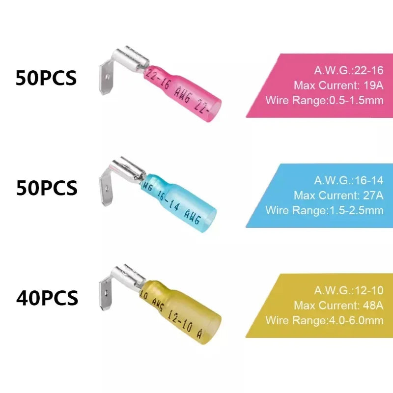 140pc Heat Shrink Piggyback Spade Terminal Kit product view 5