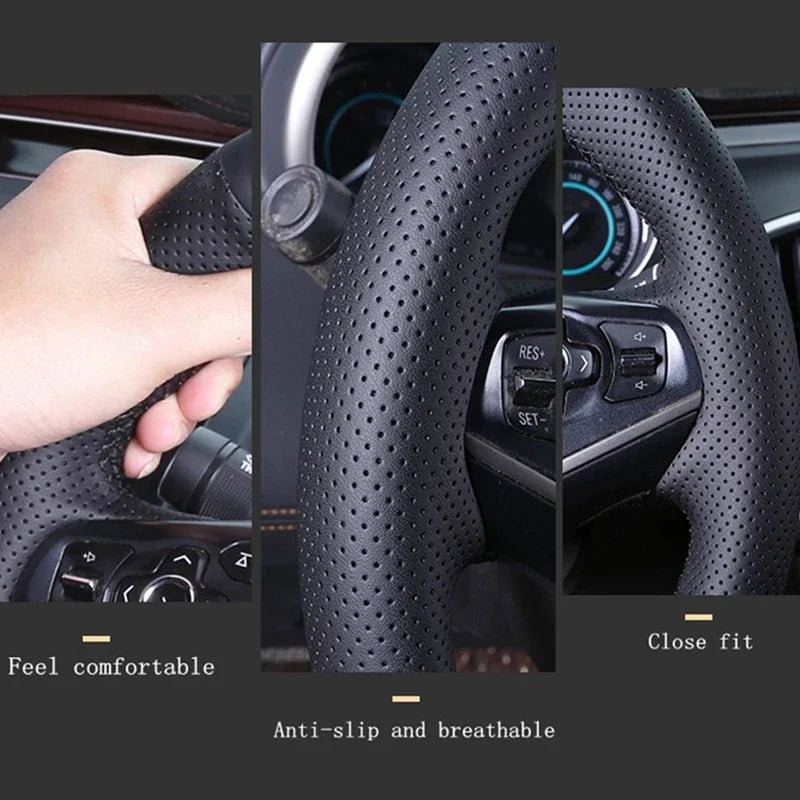 customized DIY Full coverage Steering Wheel Cover Accessorie for Nissan navara d22 1999 2000 2001 Almera N16 X-Trail Samsung SM3 Tuck's Performance