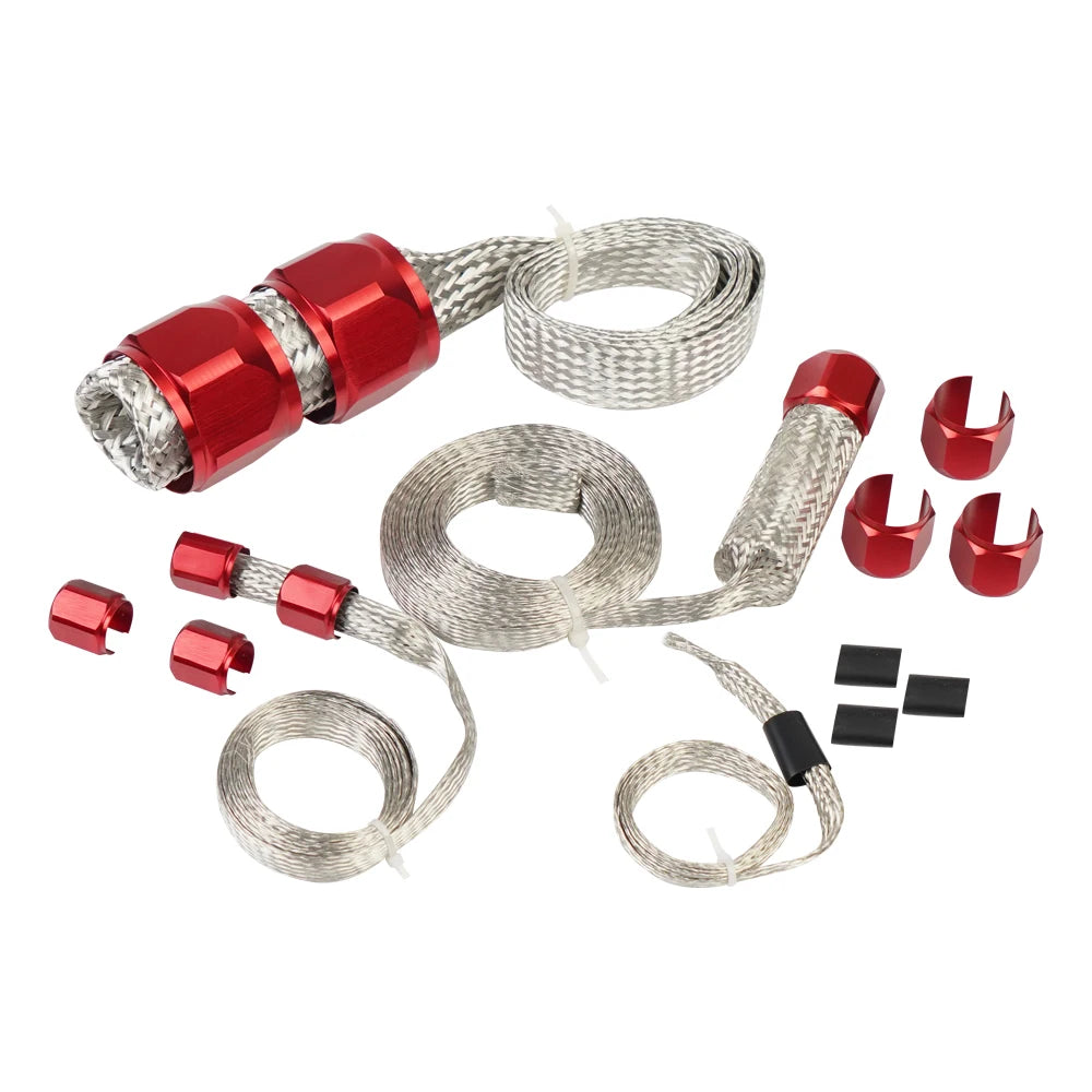 Universal Stainless Steel Braided Hose Kit Oil/Fuel/Vacuum/Radiator/Heater Engine Line Hose Sleeve Dress Up Kit Tuck's Performance