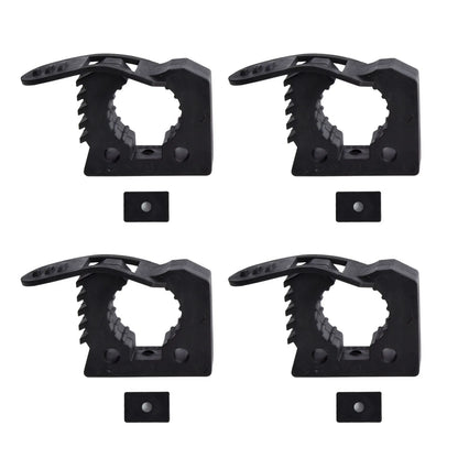 4 black quick release tool clamps with mounting plates