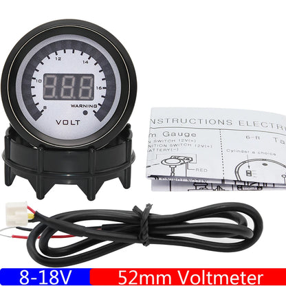 52mm 12V Digital Voltmeter Gauge 8V-18V with Holder Options image 12