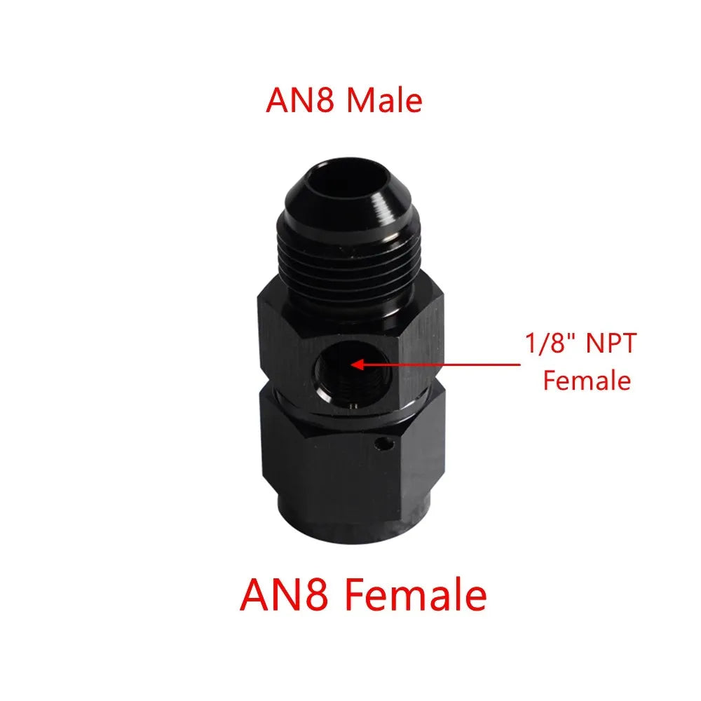 1PC Fuel Pressure Take Off Fitting AN6/AN8/AN10/AN12 Male to Female 1/8 NPT Swivel Joint Connection Gauge Port Hose Adapters Tuck's Performance