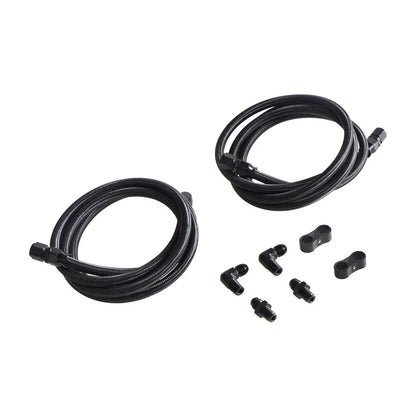 2 X 7Ft AN6 Flexible PTFE Transmission Cooler Hose Lines Fitting Nylon Billet Aluminum Braided Lines For 4L60/700R4/TH350/TH400 Tuck's Performance