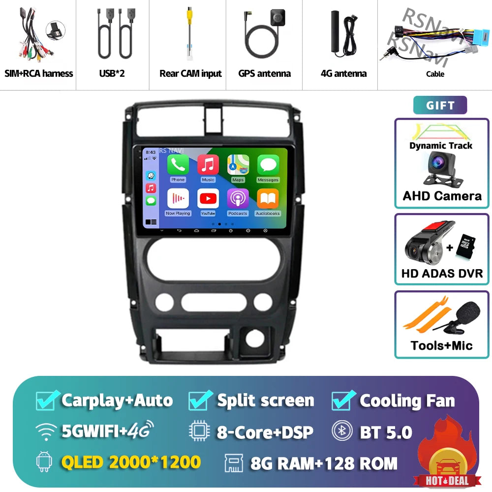Android 16 Carplay Auto 2K Screen Car Radio Multimedia Player For Suzuki Jimny 3 2005 - 2019 Autoradio GPS Stereo 2din Head Unit Tuck's Performance