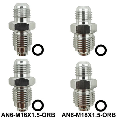 6AN Power Steering Fitting 16MM 1.5 and 18MM 1.5  Adapter Fitting With O-Ring For Hydro Boost Pump Rack Fuel Tank Turbocharger Tuck's Performance