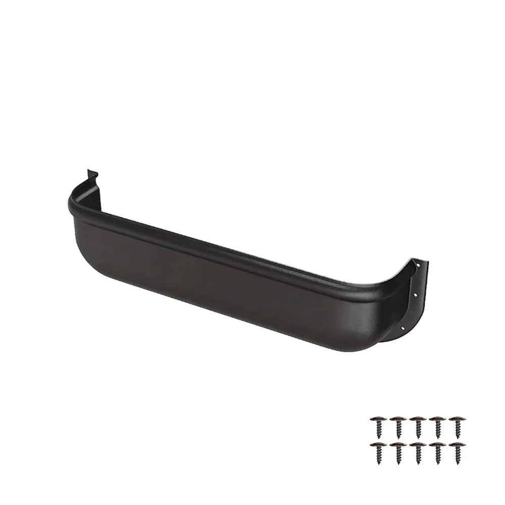 Black door storage tray with mounting screws