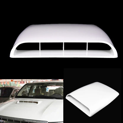 White universal ABS bonnet scoop, shown fitted to a ute bonnet