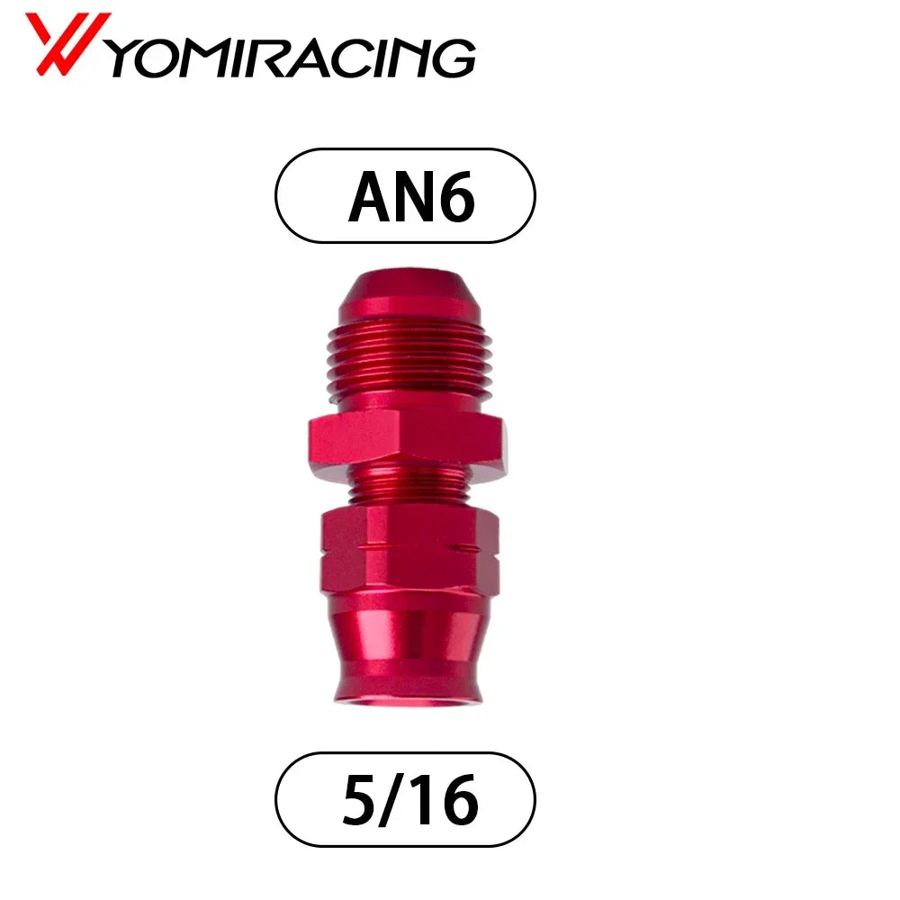 AN6 AN8 AN10 Male Flare to 5/16" 3/8" Fuel Hardline Tube Fitting Adapter Connector Alloy Black For 5/16" 3/8" inch OD Alloy Tube Tuck's Performance