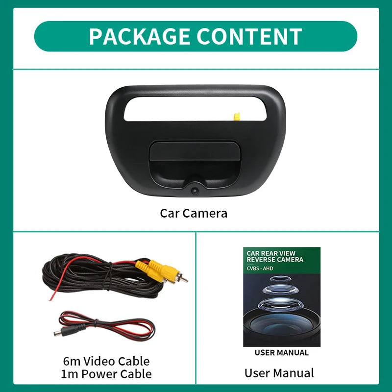 AHD 170° Pickup Tailgate Handle Camera Black For Mitsubishi-Triton L200 2005-2015 5716A031XA Car Rear View Backup Camera Tuck's Performance