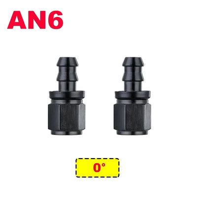 2X 4AN 6AN 8AN 10AN 12AN Oil Fuel Cooler Push-On Hose Fittings 0 45 90 180 Degree Push Lock Rubber Tube End Adapter Aluminum Tuck's Performance
