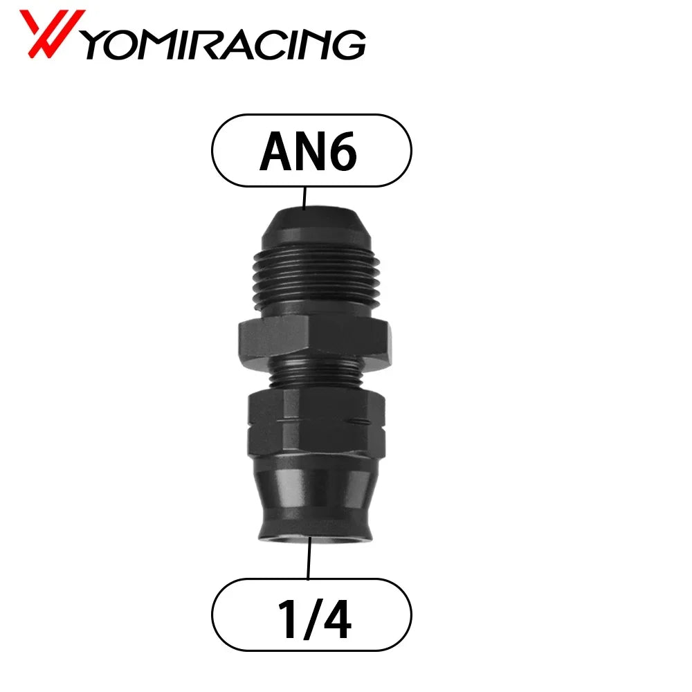 AN6 AN8 AN10 Male Flare to 5/16" 3/8" Fuel Hardline Tube Fitting Adapter Connector Alloy Black For 5/16" 3/8" inch OD Alloy Tube Tuck's Performance