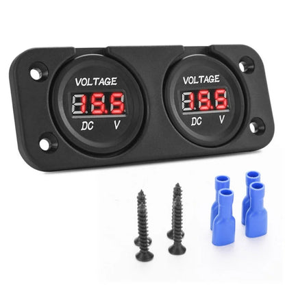 Waterproof 12V/24V Dual LED Digital Voltmeter Panel image 6