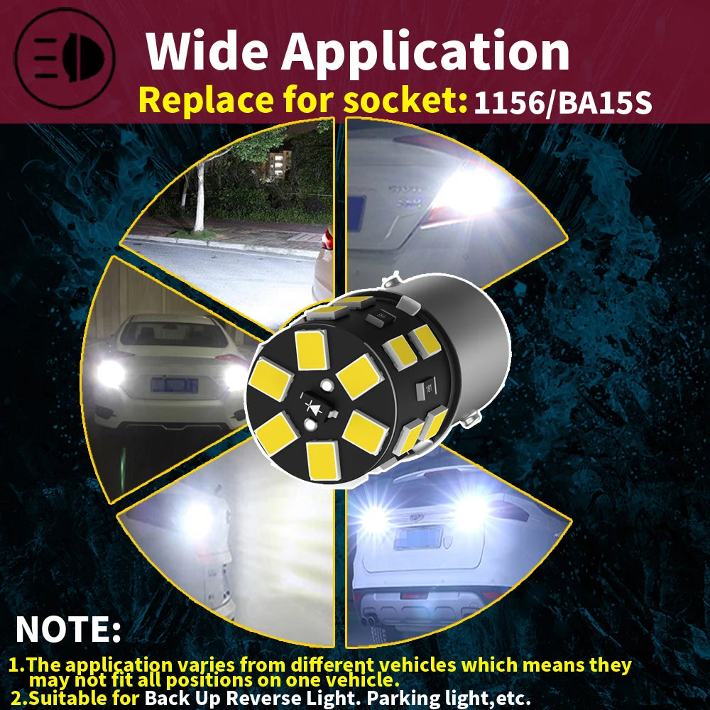 2pcs 1156 BA15S P21W Led Back Up Lamp Bulb Reverse LightFor Nissan Terrano X-Trail Navara NP300 D23 D40 Pathfinder 3 Almera 1 2 Tuck's Performance