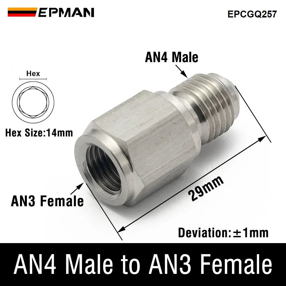 EPMAN Inverted Flare Fitting Turbo Oil Feed Adapter To Male AN3 AN4 Stainless Steel 304 EPCGQ161 Tuck's Performance