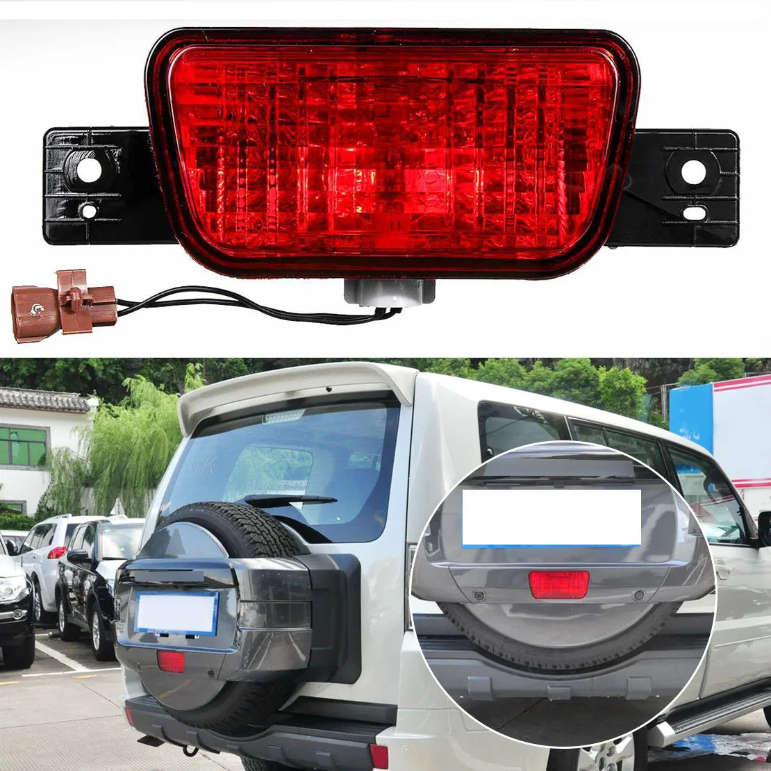 Pajero rear spare wheel fog lamp