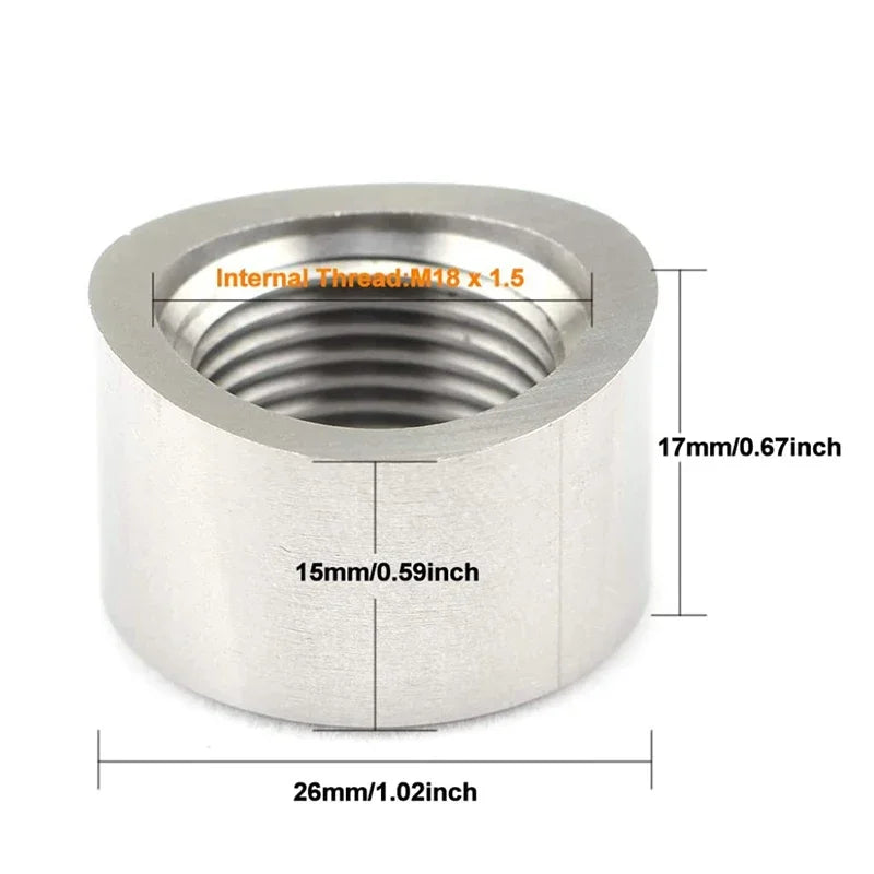 Stainless Steel O2 Sensor Bung Weld in Adapter M18x1 5 Thread Notched Style Auto Part Tuck's Performance