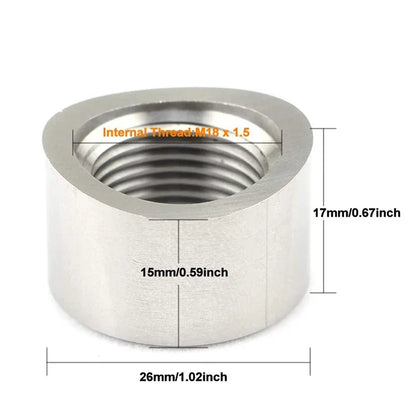 Stainless Steel O2 Sensor Bung Weld in Adapter M18x1 5 Thread Notched Style Auto Part Tuck's Performance