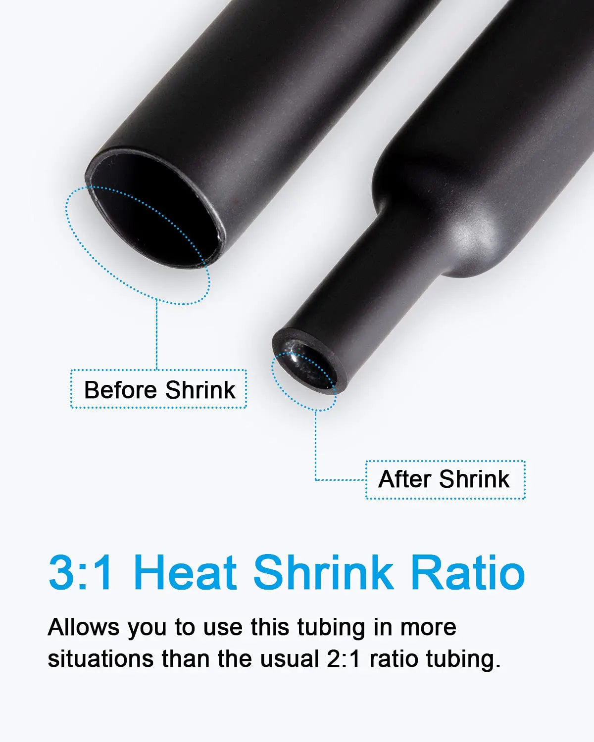 270 PCS Heat Shrink Tubing Kit - 3:1 Ratio Adhesive Lined, Marine Grade Shrink Wrap - Automotive Industrial Heat-Shrink Tubing Tuck's Performance