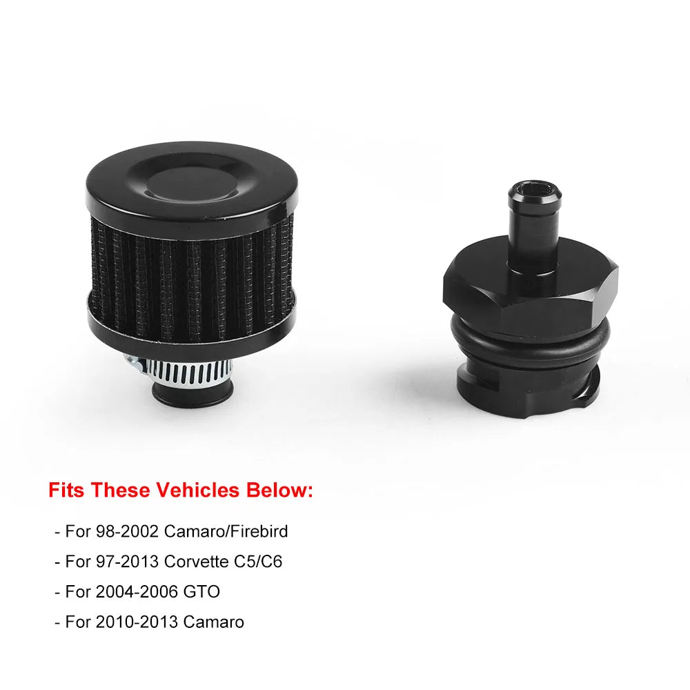 Billet Valve Cover Oil Cap Breather Fitting With Filter for LSX LS1 LS6 LS2 LS3 LS7 Tuck's Performance