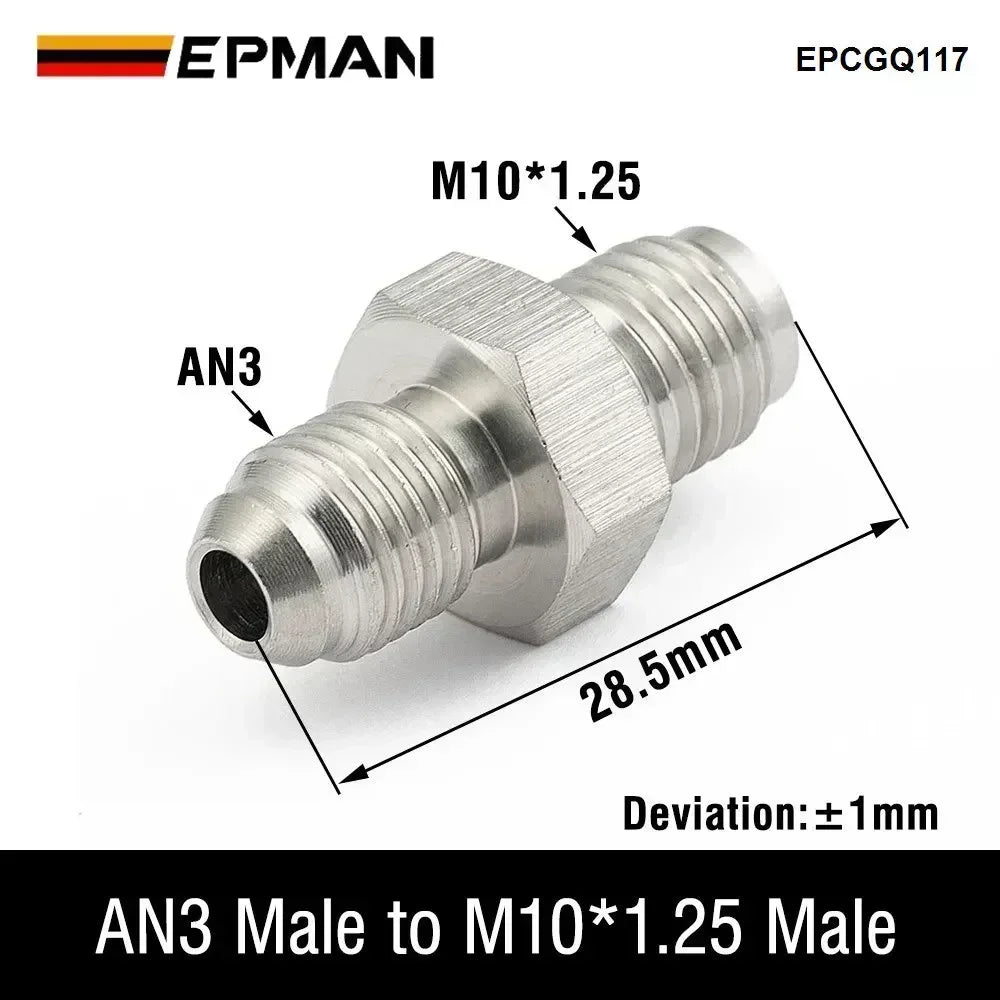 EPMAN Inverted Flare Fitting Turbo Oil Feed Adapter To Male AN3 AN4 Stainless Steel 304 EPCGQ161 Tuck's Performance