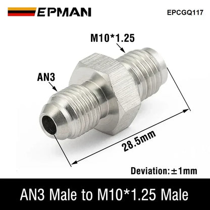 EPMAN Inverted Flare Fitting Turbo Oil Feed Adapter To Male AN3 AN4 Stainless Steel 304 EPCGQ161 Tuck's Performance