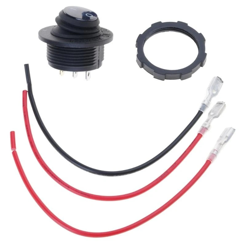 12V 20A Waterproof Rocker Switch Blue LED Lighted Round ON Off 3 Pin 12 Volt Weatherproof for Marine Car RV Truck Tuck's Performance