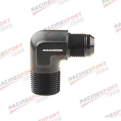 AN3 AN4 AN6 AN8 AN10 AN12 Male Flare To 1/8" 1/4" 3/8" NPT Adapter 90 Degree Tube Hose Fitting Tuck's Performance