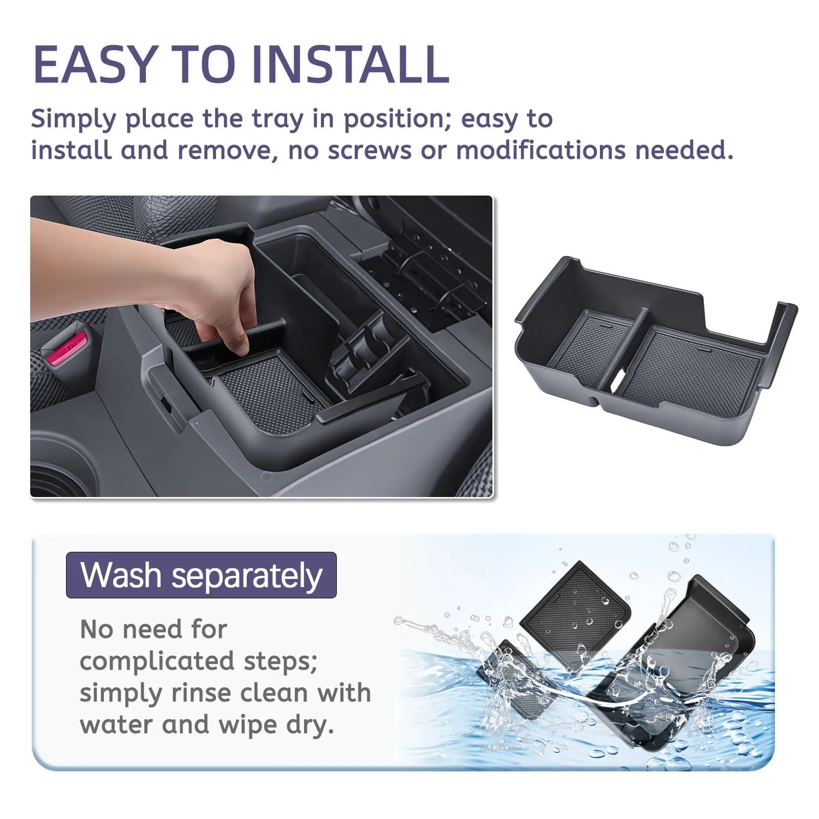 Center Console Organizer Tray for 2005-2021 Nissan Frontier Armrest Storage Box Center Console Interior Phone Holder Accessories Tuck's Performance