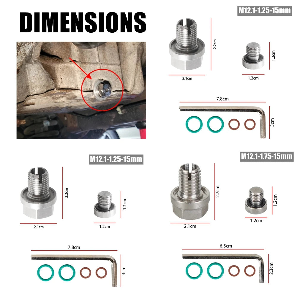 M12.1x1.25/1.5/1.75 M14.1 M16.1 M18.1x 15mm Oil Drain Plug Oversize Piggyback Self Tapping Oil Pan Thread Repair Kit Tuck's Performance