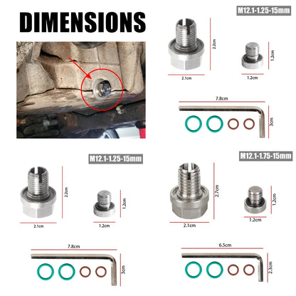 M12.1x1.25/1.5/1.75 M14.1 M16.1 M18.1x 15mm Oil Drain Plug Oversize Piggyback Self Tapping Oil Pan Thread Repair Kit Tuck's Performance