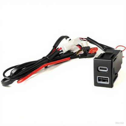 12V/24V For Isuzu Suzuto 18-22 D-MAX old model Car Charger Dual USB TYPE-C PD Interface Socket Phone Charge Adapt Cable Tuck's Performance