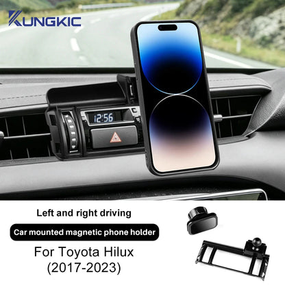 Magnetic Car Phone Holder Mount for Toyota Hilux 2017 2018 2019 2020 2021 2022 2023 Dashboard GPS Mobile Phone Stand Accessories Tuck's Performance