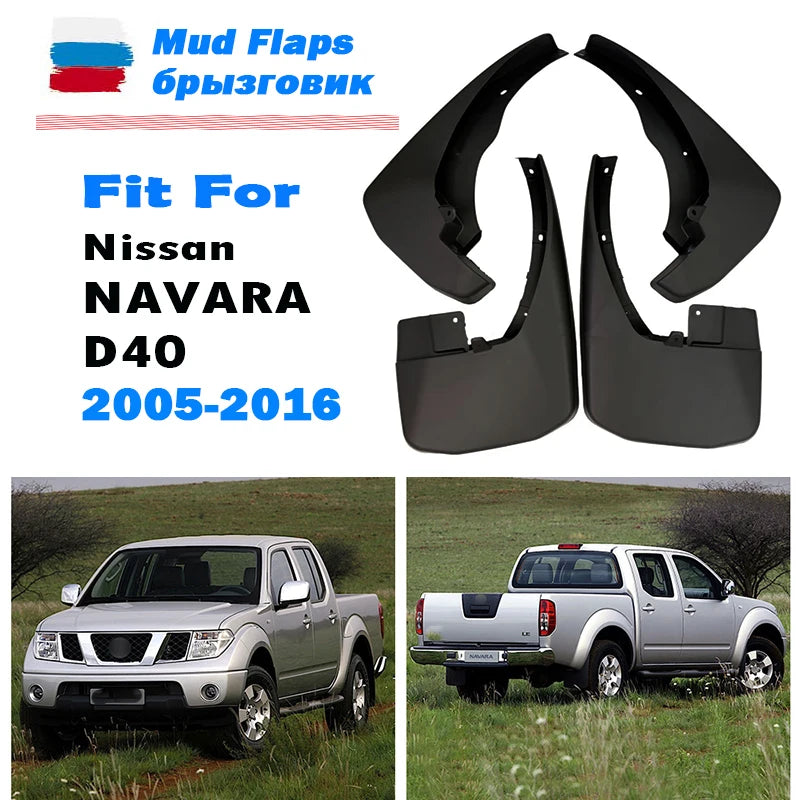2005-2016 FOR Nissan Navara D40 Mudguard Fender Mud Flaps Guards Splash Mudflaps Car Accessories Front Rear 4pcs Tuck's Performance
