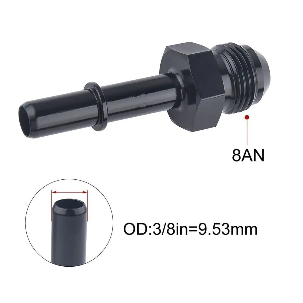 1PC Aluminum 6AN 8AN Male To 3/8" 5/16" Quick Disconnect Male Push On EFI Fitting Adapter Quick Connect Tuck's Performance